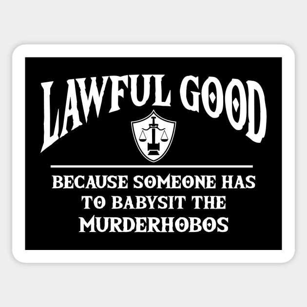 Lawful Good Sticker by NerdWordApparel